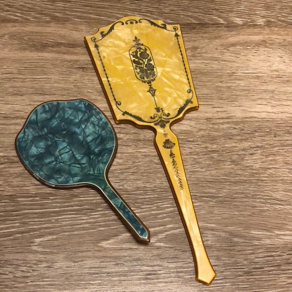 Vintage Accents Vintage Set Of 2 Vanity Art Deco Celluloid Hand